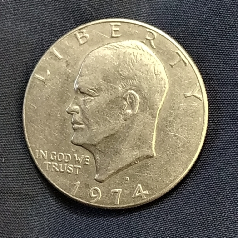 Rare 1974 D liberty silver one dollar coin